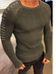 billige sweater til mænd-Herre bluse Helfarve Langærmet Sweater Cardigans Rund hals Efterår Blå militærgrøn Hvid