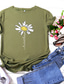 preiswerte T-Shirt-Damen T Shirt Design Heißprägen Blumen Grafik-Drucke Design Kurzarm Rundhalsausschnitt Täglich Bedruckt Kleidung Design Basic Weiß Schwarz Rosa
