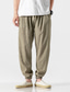 abordables Joggings-pantalon de sport en coton pour hommes - pantalon léger pantalon de jogging taille élastiquée couleur unie gris