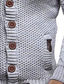cheap Men&#039;s Cardigan Sweater-Men&#039;s Sweater Cardigan Knit Striped Stand Collar Stylish Winter White Black S M L / Long Sleeve