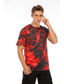 baratos T-shirts Homem com Estampado 3D-Homens Camiseta Anos 50 Gráfico Abstrato Decote Redondo Roupas Anos 50 Vermelho