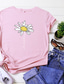 abordables Camisetas de mujer-Mujer Camiseta Design Estampado en caliente Floral Estampados Diseño Manga Corta Escote Redondo Diario Estampado ropa Design Básico Blanco Negro Rosa