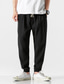 abordables Joggings-pantalon de sport en coton pour hommes - pantalon léger pantalon de jogging taille élastiquée couleur unie gris