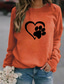 cheap Women&#039;s Hoodies &amp; Sweatshirts-Women&#039;s Hoodie Sweatshirt Graphic Heart Daily Casual Hoodies Sweatshirts  Loose Green Black Gray