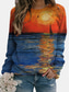 preiswerte Damen Kapuzenpullover &amp; Sweatshirts-Damen Kapuzenshirt Pullover Grafik Landschaft Täglich 3D-Druck Grundlegend Alltag Kapuzenpullover Sweatshirts Grün Blau