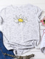 abordables Camisetas de mujer-Mujer Camiseta Design Estampado en caliente Floral Estampados Diseño Manga Corta Escote Redondo Diario Estampado ropa Design Básico Blanco Negro Rosa