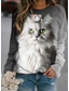 cheap Women&#039;s Hoodies &amp; Sweatshirts-Women&#039;s Hoodie Sweatshirt Pullover Basic Casual Gray Graphic Animal Daily Round Neck Long Sleeve S M L XL XXL