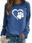 tanie Bluzy damskie-Damskie Bluza z Kapturem Bluza dresowa Graficzny Serce Codzienny Codzienny Bluzy z kapturem Bluzy Luźna Zielony Czarny Szary