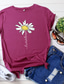 Χαμηλού Κόστους Γυναικεία T-Shirts-Γυναικεία Μπλουζάκι Υψηλής Ποιότητας Καυτή σφράγιση Φλοράλ Γραφικά Σχέδια Σχέδιο Κοντομάνικο Στρογγυλή Λαιμόκοψη Καθημερινά Στάμπα Ρούχα Ρούχα Υψηλής Ποιότητας Βασικό Λευκό Μαύρο Ανθισμένο Ροζ