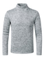 Недорогие мужской пуловер-свитер-Муж. Вязаная ткань Пуловер Джемпер Вязать С отверстиями Сплошной цвет Хомут Классический Повседневные Зима Черный Светло-серый S M L / Длинный рукав / Стандартный