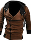 זול ג&#039;קטים ומעילים לגברים-מעיל ברדס שרוול ארוך בכושר דק לגברים אפור XXL