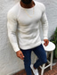 economico maglione pullover da uomo-Per uomo Maglione Tinta unica Manica lunga Maglioni cardigan Girocollo Inverno Grigio Cammello Bianco