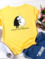 baratos T-Shirts de mulher-Mulheres Camiseta Designer Manga Curta Branco Azul Rosa Amarelo Verde Claro Vinho Gráfico Detalhes Letra Animal Impressão A Quente Decote Redondo Diário Imprimir Roupas Designer Básico