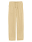 olcso vászon nadrág-férfi alkalmi nadrág sportos egyszerű egyenes nadrág zsebekkel kényelmes pamut légáteresztő kültéri bő napi nadrág sima egyszínű elasztikus derékpánt húzózsinór seregzöld sárga szürke zöld fehér
