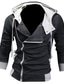 זול ג&#039;קטים ומעילים לגברים-מעיל ברדס שרוול ארוך בכושר דק לגברים אפור XXL