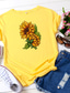 Χαμηλού Κόστους Γυναικεία T-Shirts-Γυναικεία Μπλουζάκι Υψηλής Ποιότητας Κοντομάνικο Λευκό Μαύρο Ανθισμένο Ροζ Κίτρινο Πράσινο Ανοικτό Κρασί Φλοράλ Γραφικά Σχέδια Σχέδιο Καυτή σφράγιση Στρογγυλή Λαιμόκοψη Καθημερινά Στάμπα Ρούχα Ρούχα