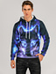 cheap Graphic Hoodies-Men&#039;s Hoodie Sweatshirt Hoodie Print Designer Winter Graphic Animal Print Plus Size Hooded Daily Long Sleeve Clothing Clothes White Blue