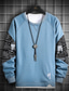 cheap Graphic Hoodies-Men&#039;s Pullover Sweatshirt Color Block Round Neck Casual Hoodies Sweatshirts  Long Sleeve Slim Blue Khaki Orange