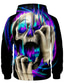 abordables hoodies graphiques-Homme Sweat à capuche Poche avant Motifs 3D Design Casual Graphic Crânes Print Capuche du quotidien Manches Longues Vêtements Standard Violet