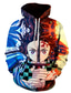 billiga grafiska hoodies-Inspirerad av Demon Slayer Kamado Tanjirou Cosplay-kostym Huvtröja Polyester / bomullsblandning 3D Tryck Harajuku Grafisk Huvtröja Till Dam / Herr