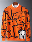 Недорогие мужской пуловер-свитер-Муж. Пуловер Животное Длинный рукав Свитер кардиганы Вырез под горло Синий Оранжевый