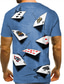 levne Pánská 3D trička-pánské tričko vzorované poker kulatý výstřih krátký rukáv šedá fialová žlutá párty denní potisk trička ležérní grafická trička