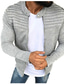 cheap Men&#039;s Jackets &amp; Coats-mens long sleeve striped pleated coat solid color cardigan jacket zip up outwear (grey, m)
