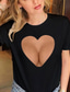 Χαμηλού Κόστους Γυναικεία T-Shirts-Γυναικεία Μπλουζάκι Υψηλής Ποιότητας Καυτή σφράγιση 3D Γραφικά Σχέδια Κοντομάνικο Στρογγυλή Λαιμόκοψη Καθημερινά Στάμπα Ρούχα Ρούχα Υψηλής Ποιότητας Βασικό Σέξι Λευκό Μαύρο