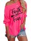 Недорогие Женские футболки-Женская толстовка вера над страхом, топы с длинными рукавами, христианские говорящие рубашки, пуловер, блузка