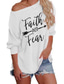 levne Dámská trička-ženy víra nad strachem mikina s dlouhým rukávem topy křesťanské rčení košile svetr blůza