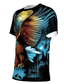 ieftine Tricouri 3D Bărbați-Bărbați Tricou Cămașă Grafic Animal Rotund Albastru piscină Portocaliu Negru Tipărire 3D Mărime Plus Zilnic Concediu Manșon scurt Imprimeu Îmbrăcăminte De Bază Casual / Vară / Vară