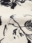 お買い得  ハワイアンシャツ-男性用 シャツ　プリント フラワー　花柄 ボタンダウン 半袖 日常 創意　デザイン　メンズファッション カジュアル ベージュ