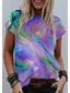 abordables T-shirts Femme-Femme T shirt Tee Design 3D effet Graphic Design Manches Courtes Col Rond du quotidien Imprimer Vêtements Design basique Vert Bleu Violet