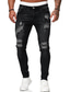 tanie Joggery-męskie zniszczone spodnie jeansowe ze stretchem używane spodnie jeansowe slim-fit dla mężczyzn spodnie typu streetwear spodnie zwężane spodnie jeansowe rozporek na zamek i guzik