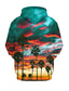 abordables hoodies graphiques-Homme Sweat à capuche Imprimer basique Design Casual Graphic Vert Print Capuche du quotidien Manches Longues Vêtements Standard