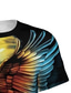 levne Pánská 3D trička-Pánské Tričko Košile Grafika Zvíře Kulatý Vodní modrá Oranžová Černá 3D tisk Větší velikosti Denní Dovolená Krátký rukáv Tisk Oblečení Základní Na běžné nošení / Léto / Léto