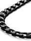 billige Trendy Herresmykker-urban-smykker kraftfuld herrehalskæde sort 316l rustfrit stål kæde 46, 54, 59, 66-cm, (6mm)