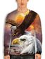 abordables Camisetas 3D de hombre-Hombre Camiseta Impresión 3D Gráfico Águila Animal Escote Redondo Diario Festivos Estampado Manga Larga Tops Básico Casual Naranja
