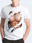 billiga T-shirts med 3D-tryck till herrar-Herr T-shirt T-shirts Roliga T-shirts Grafisk Muskel Rund hals Vit / Svart Svart Vit Blå Brun 3D-tryck Dagligen Helgdag Kortärmad 3D Mönster Kläder Sport Ledigt Muskel