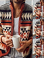billiga cardigan tröja för män-Herr Tröja Kofta Sticka Knapp Stickat Geometrisk Tröjkrage Ledigt Kläder Höst Vinter Mörkgrå Svart M L XL / Långärmad