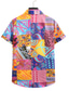 levne Havajské košile-Pánské Košile Havajská košile Letní košile Grafika Květinový Havajské Aloha Design Límeček Límeček s knoflíkem Žlutá Světlá růžová Vodní modrá Fialová Trávová zelená Tisk Dovolená Plážové Krátký rukáv