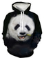 halpa Hupparit graafisella kuviolla-Miesten Huppari Painettu 3D-kuvio Suunnittelija Kuvitettu Panda Graafiset tulosteet Musta Painettu Hupullinen Päivittäin Pyhäpäivä Pitkähihainen Vaatteet Vaatteet Normaali
