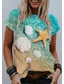 cheap Women&#039;s T-shirts-Women&#039;s T shirt Tee Designer 3D Print Graphic Scenery Design Short Sleeve Round Neck Going out Print Clothing Clothes Designer Basic Green Blue Light Green