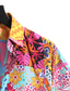 billige Hawaiiskjorts-Herre Skjorte Hawaii skjorte Sommerskjorte Grafisk Blomstret Hawaiisk Aloha Design Krage Kneppet krage Gul Rosa Blå Lilla Grønn Trykt mønster Ferie Feriereise Kortermet Trykt mønster Klær Mote