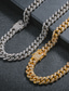 cheap Men&#039;s Trendy Jewelry-Cuban Chain Link Necklace Iced Out Necklace Hip Hop Chain Gold Silver Rose Gold 45/50/55/60 cm Necklace Jewelry 1pc For Men