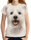 Χαμηλού Κόστους Γυναικεία T-Shirts-Γυναικεία Μπλουζάκι Υψηλής Ποιότητας 3D εκτύπωση Σκύλος Γραφική 3D Σχέδιο Κοντομάνικο Στρογγυλή Λαιμόκοψη Αργίες Στάμπα Ρούχα Ρούχα Υψηλής Ποιότητας Βασικό Λευκό