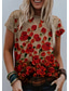 abordables T-shirts Femme-Femme T shirt Tee Design 3D effet Floral Graphic Design Manches Courtes Col Rond du quotidien Imprimer Vêtements Design basique Gris Jaune Kaki