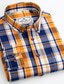 cheap Dress Shirts-Men&#039;s Shirt Plaid Shirt Dress Shirt Waves Turndown A B C D E Work Casual Long Sleeve Button-Down Clothing Apparel Cotton Business Simple