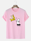 cheap Men&#039;s Graphic T Shirt-Men&#039;s Banana Shirt T Shirt 100% Cotton Short Sleeve Graphic Shirt Wine Heather Gray Black Comfortable Tee Vacation Fashion Designer Clothing