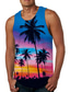 cheap Gym Tank Tops-Men&#039;s Vest Top Tank Top Vest Casual Beach Summer Sleeveless Rainbow Tree Print Crew Neck Daily Holiday 3D Print Clothing Clothes Casual Beach